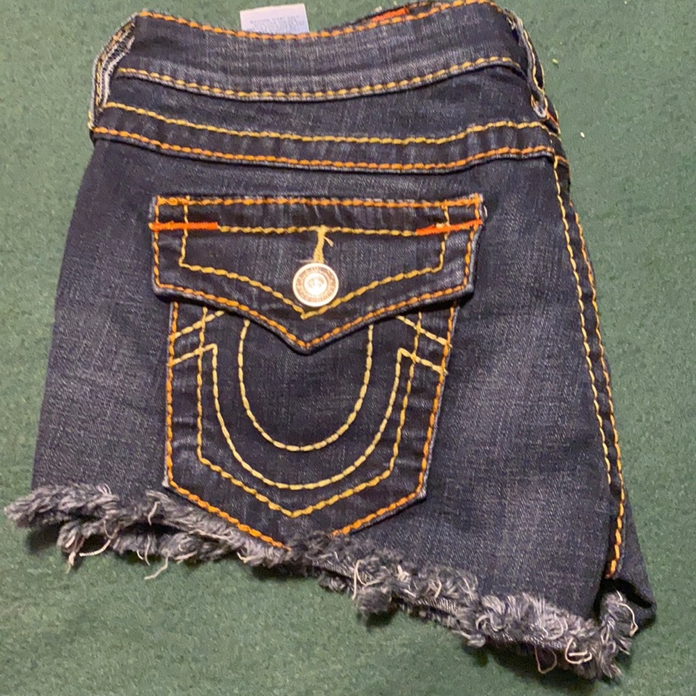 Barely worn true religion ripped jean shorts
